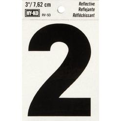 Hy-Ko Products Hy-Ko RV-50-2 Hy-Ko Vinyl 3 In. Reflective Adhesive Number Two RV-50-2 Pack of 10