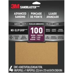 Sandblaster 3M 20100-G-4 3M SandBlaster 9 In. x 11 In. Advanced Sanding Sheets with No-Slip Grip, 100 Grit (4-Pack) 20100-G-4
