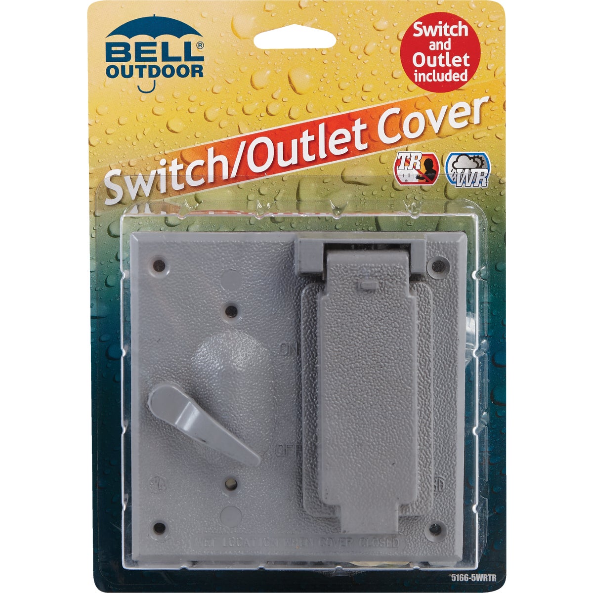 Bell Automotive Bell 5166-5WRTR Bell 2-Gang Vertical Mount Die-Cast Metal Gray Outdoor Outlet Cover 5166-5WRTR