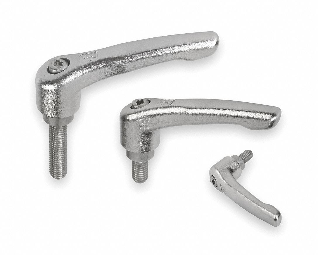 Kipp K0124.106X20 Kipp Adjustable Handle: Teardrop, Stainless Steel Handle, M6 Thread Size, 20.00mm Screw Lg  K0124.106X20