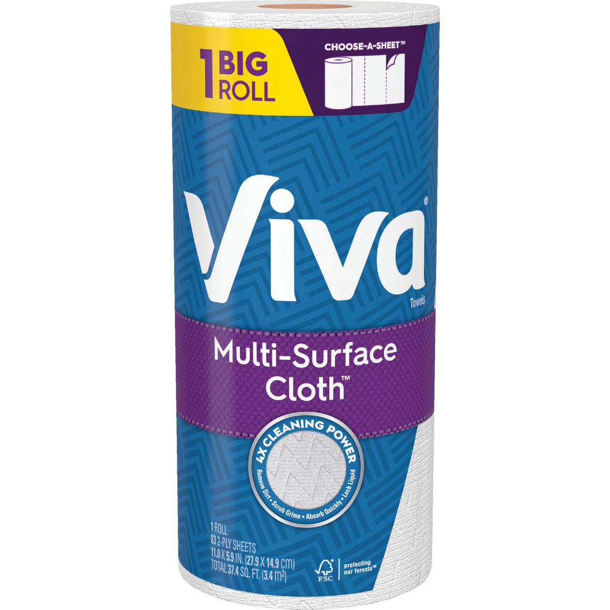 Multi-Surface Cloth Viva 49410 Viva Multi-Surface Cloth Paper Towel (1 Roll) 49410 Pack of 24