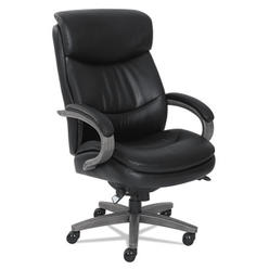 La-Z-Boy Woodbury Big/Tall Executive Chair, Supports Up to 400 lb, 20.25" to 23.25" Seat Height, Black Seat/Back, Weathered Gray Base