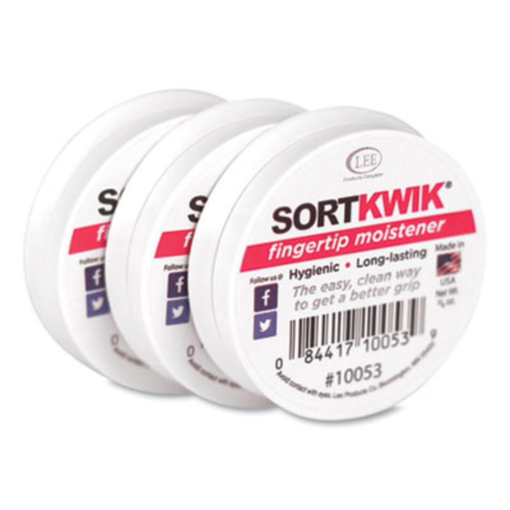 LEE PRODUCTS COMPANY 10053 LEE Sortkwik Fingertip Moisteners, 0.38 oz, Pink, 3/Pack 10053