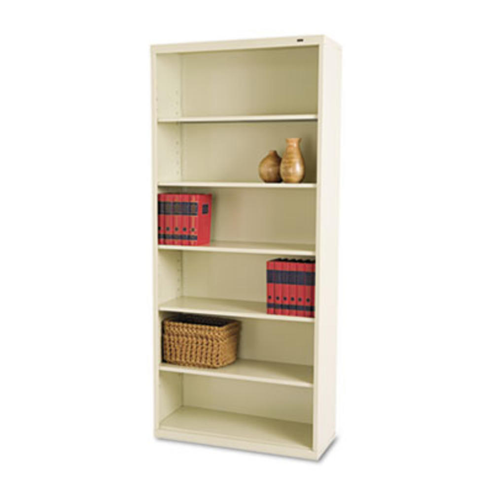 TENNSCO B-78-CPY Tennsco Metal Bookcase, Six-Shelf, 34.5w x 13.5h x 78h, Putty B-78-CPY