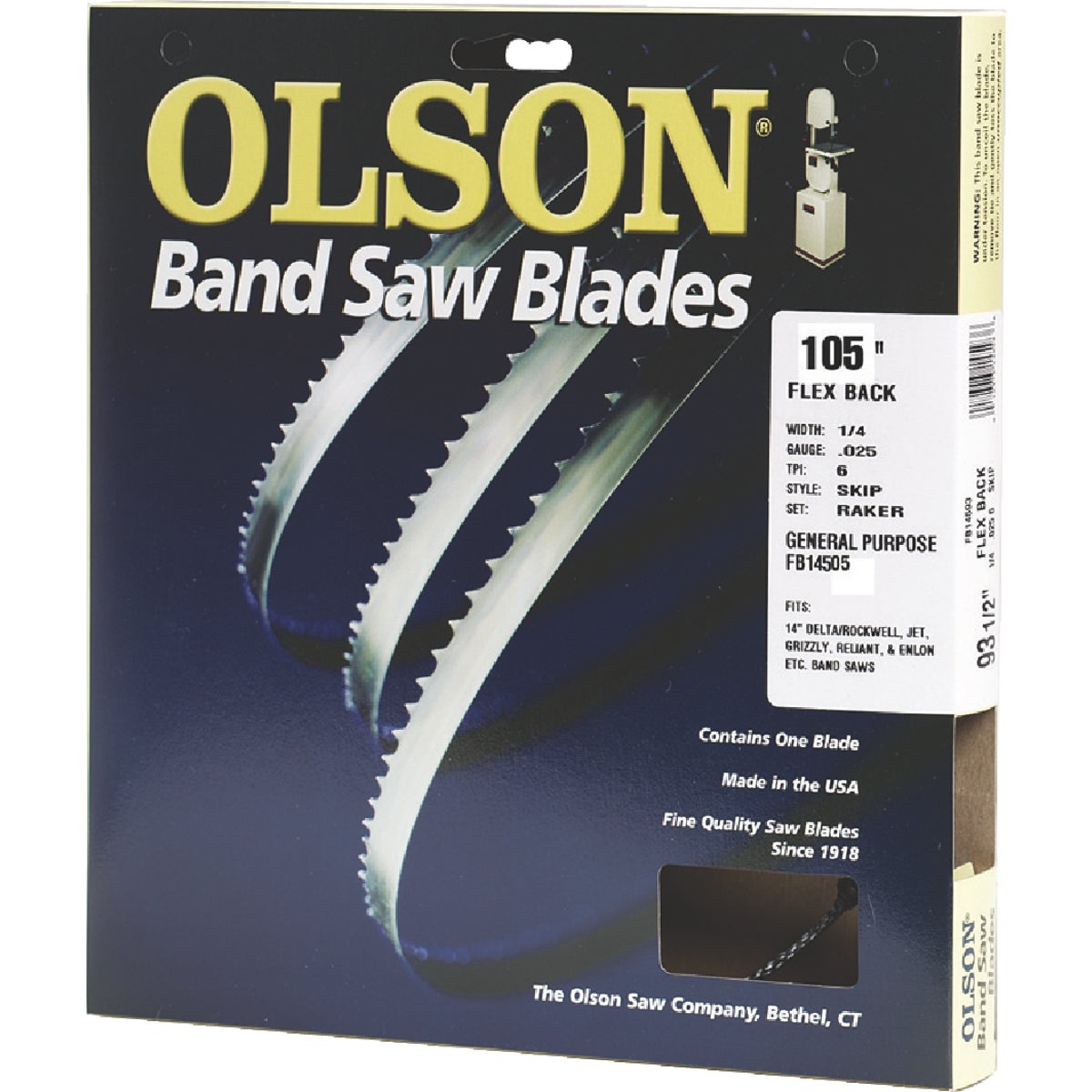 Olson FB23105DB Olson 105 In. x 1/2 In. 3 TPI Hook Flex Back Band Saw Blade FB23105DB