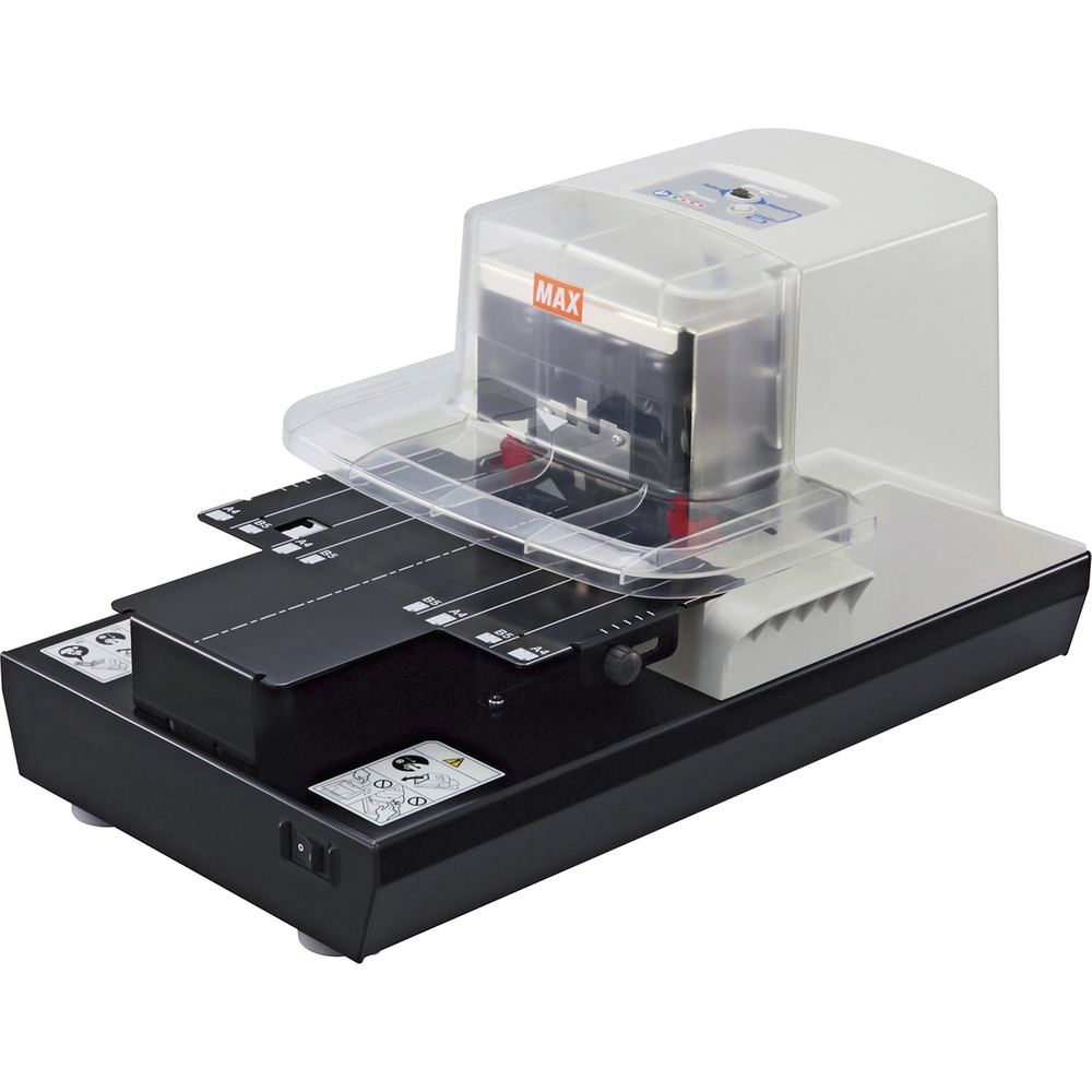 MAX EH110F MAX Electronic Stapler - 100 of 80g/m&#178; Paper Sheets Capacity - 1 Each - Black, White