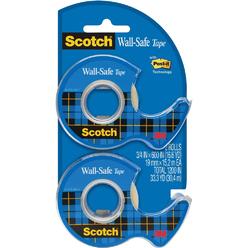 Super-Hold 3M MMM183DM2 0.75 in.Scotch Wall-Safe Tape, Translucent