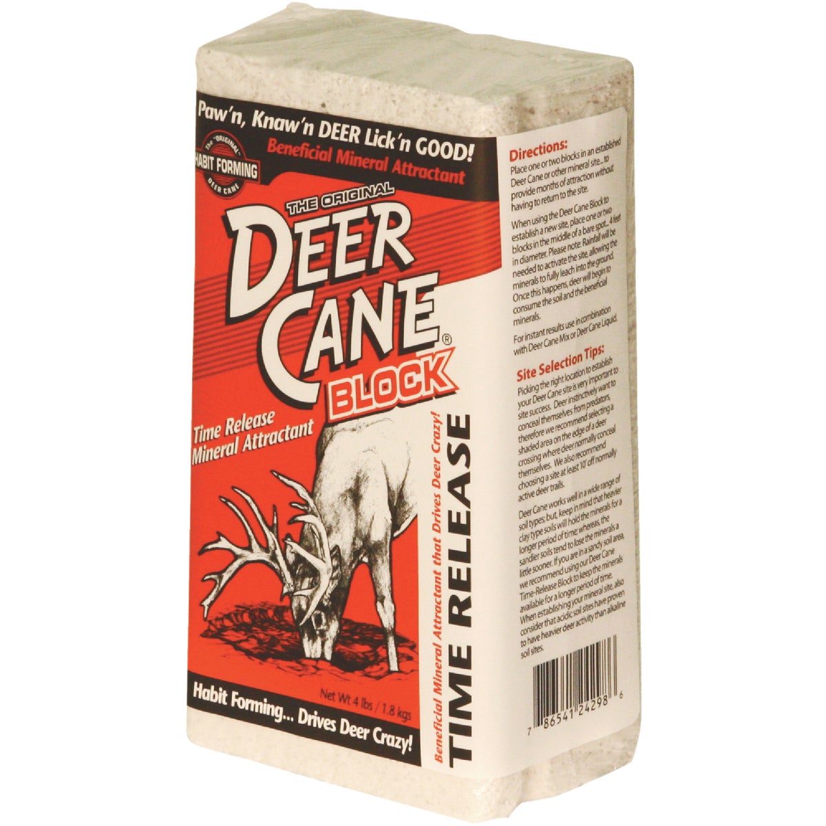 Deer Cane Evolved Habitat 24298 Deer Cane 4 Lb. Time-Release Block Deer Mineral Attractant 24298