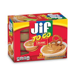 Jif To go J.M. SMUCKER CO. 5150024136 Jif To Go® Spreads, Creamy Peanut Butter, 1.5 Oz Cup, 8/box 5150024136