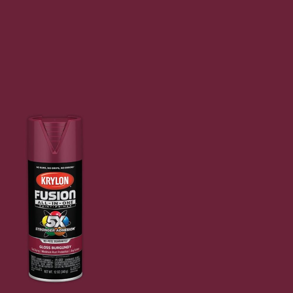 Fusion All-In-One Krylon K02704007 Krylon Fusion All-In-One Gloss Spray Paint & Primer, Burgundy  K02704007