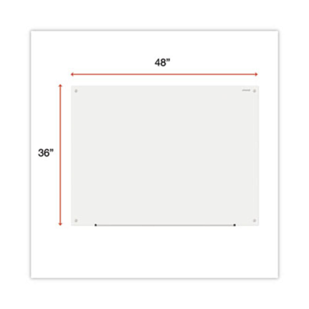 Universal Studios UNIVERSAL OFFICE PRODUCTS UNV43233 Universal® Frameless Glass Marker Board, 48 x 36, White Surface UNV43233