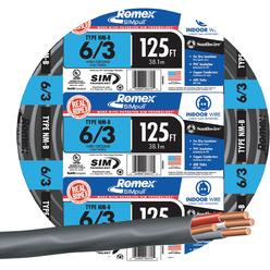 Romex 63950002 Romex 125 Ft. 6/3 Stranded Black NMW/G Electrical Wire 63950002