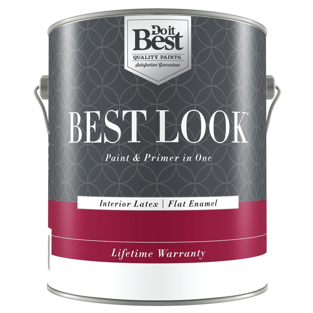 Best Look SIM Supply, Inc. HW36W0700-16 Best Look Latex Premium Paint & Primer In One Flat Enamel Interior Wall Paint, Ultra White, 1 Gal.
