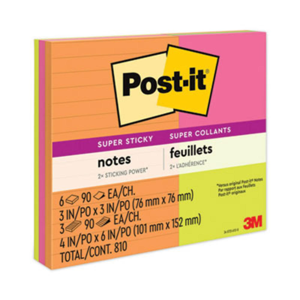 Post-it Notes Super Sticky 3M/COMMERCIAL TAPE DIV. 46339SSAU Post-it® Notes Super Sticky NOTE,SS COMBO PACK 46339SSAU