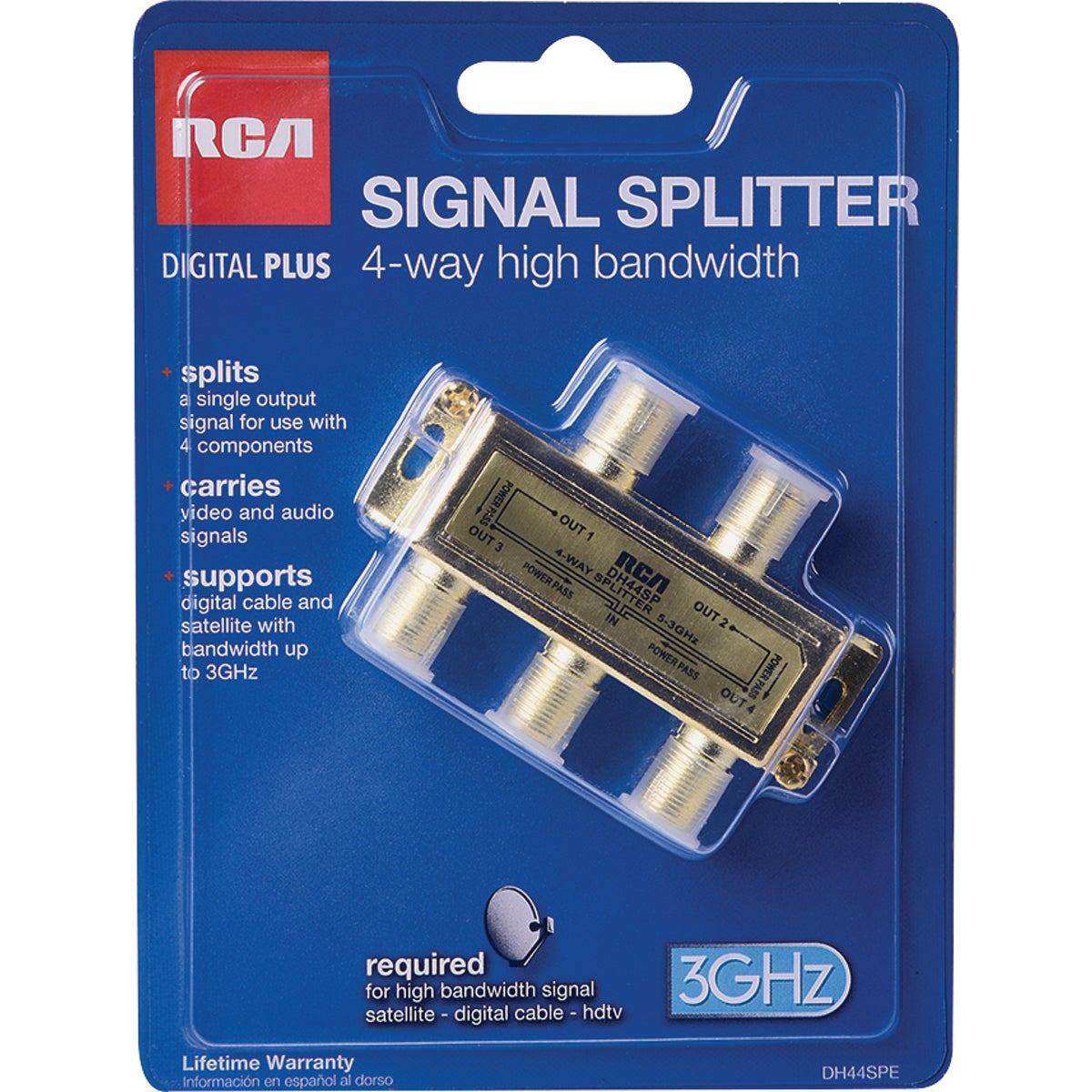RCA DH44SPE RCA Digital Plus 4-Way Coaxial Splitter DH44SPE