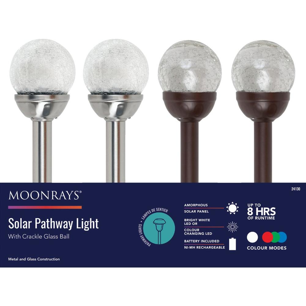 Moonrays 24130 Moonrays 15 In. Crackle Glass Ball Solar Stake Light 24130 Pack of 16