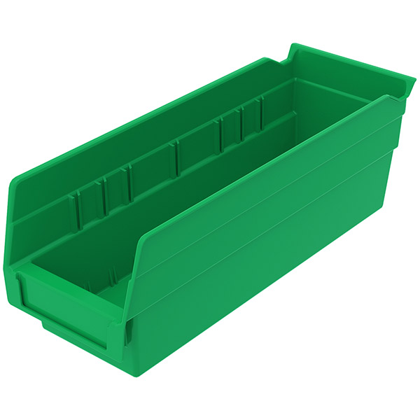 Akro-Mils 30120GREEN Akro-Mils® Shelf Bin, 11 5/8"L x 4"H x 4 1/8"W, Green, 1/Each