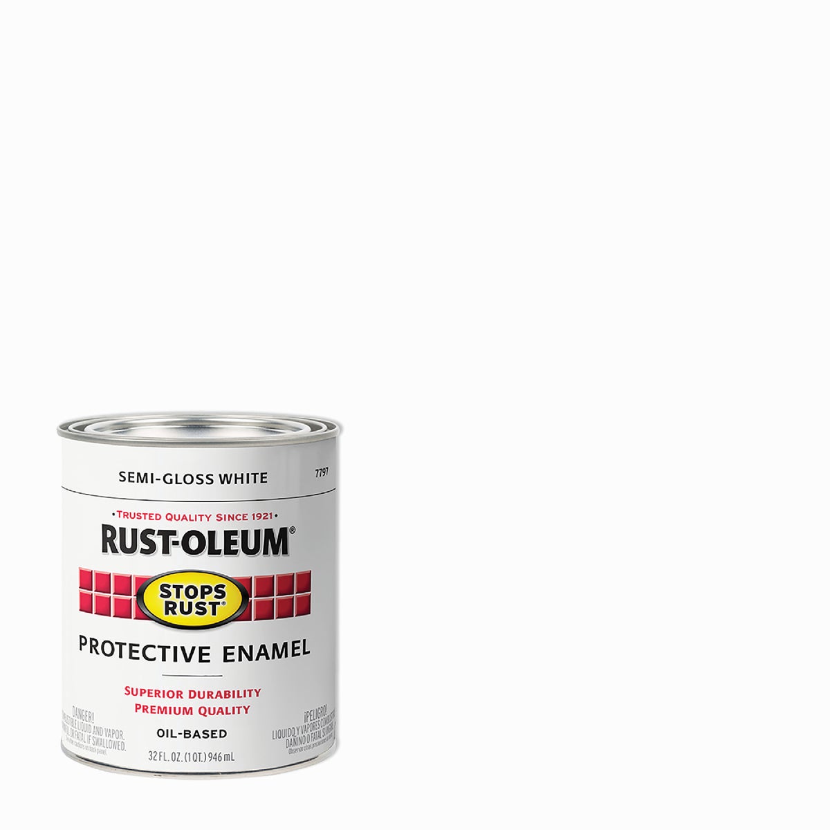 Stops Rust Rust-Oleum 7797502 Rust-Oleum Stops Rust Oil Based Semi-Gloss Protective Rust Control Enamel, White, 1 Qt. 7797502
