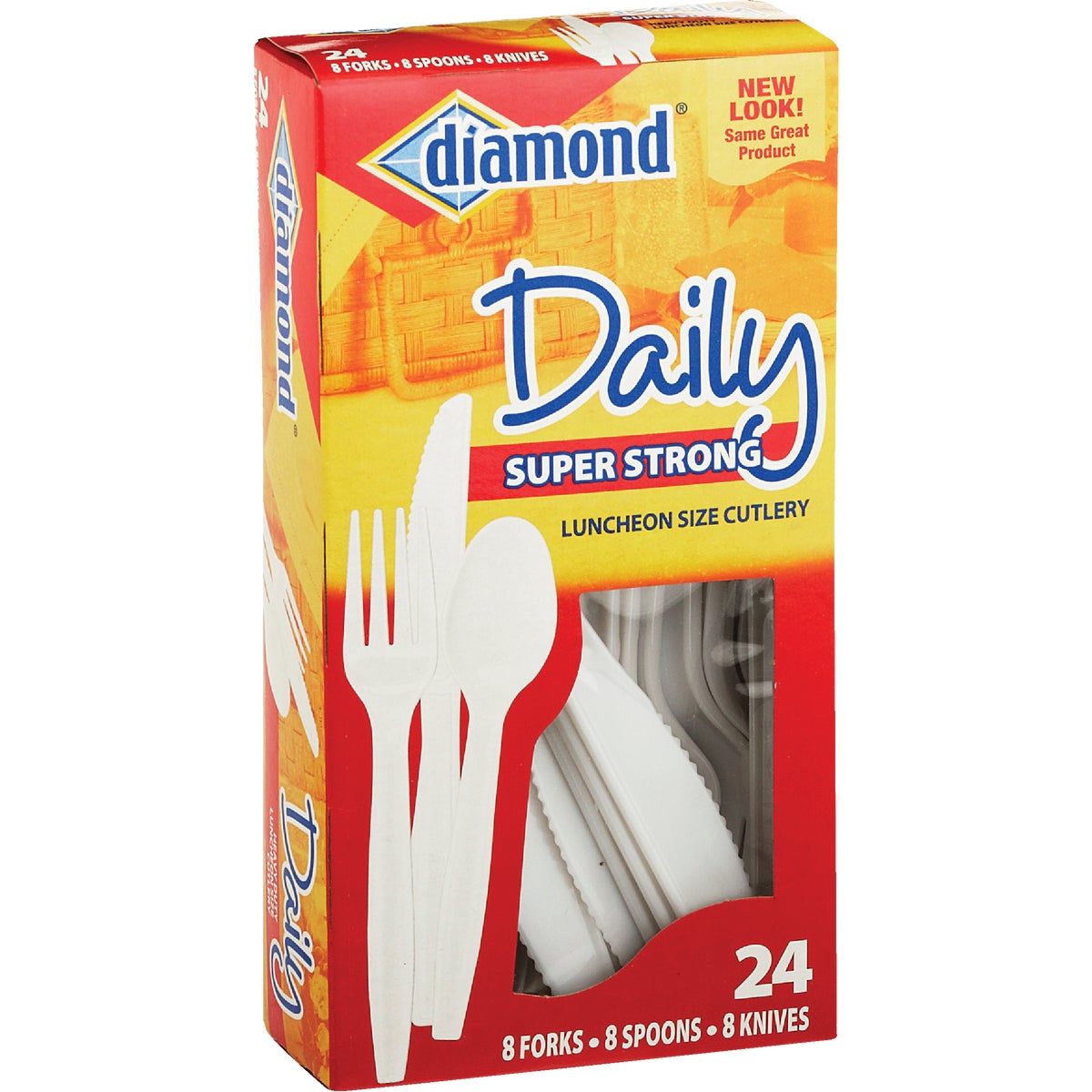 Diamond 4142600048 Diamond Heavy-Duty Plastic Cutlery Set (24-Piece) 4142600048