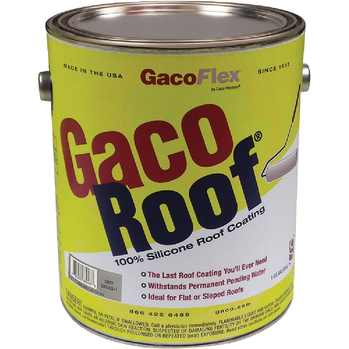 GacoRoof GacoFlex GR1628-1 GacoFlex GacoRoof Silicone Roof Coating, Gray, 1 Gal. GR1628-1