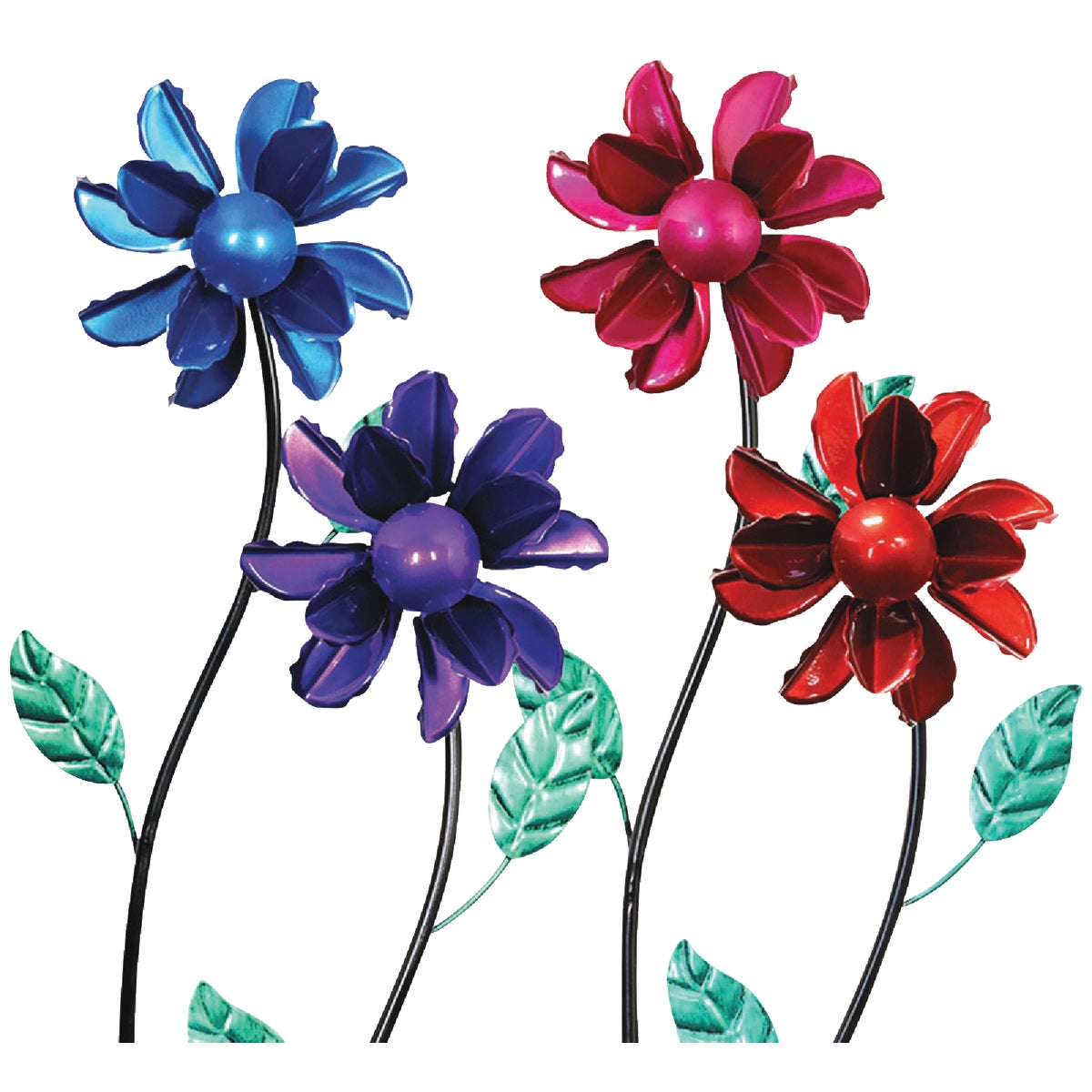 Exhart 50591 Exhart 18 In. Metal Kinetic Mini Flower Plant Stake 50591 Pack of 12