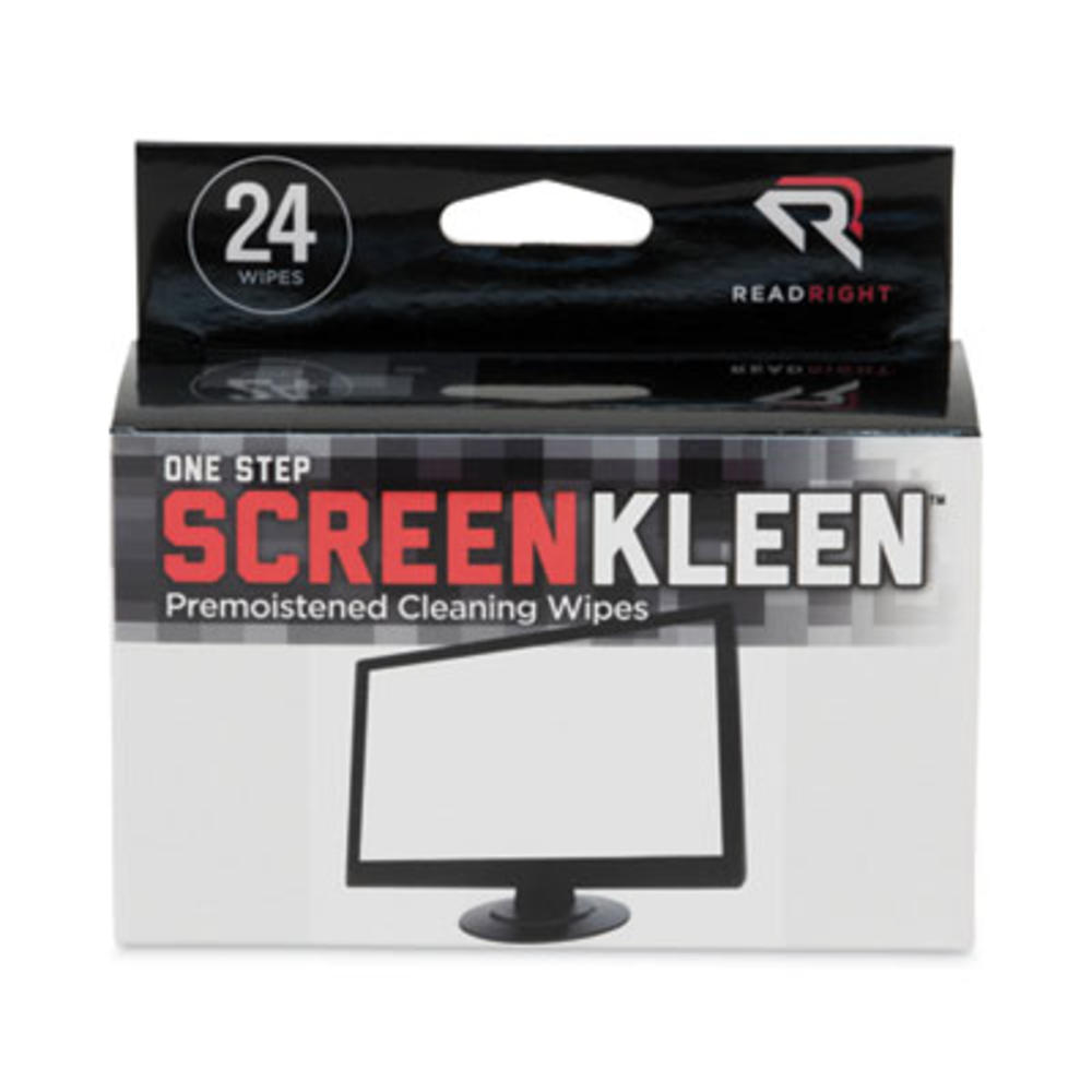 Read Right READ/RIGHT RR1209 Read Right® OneStep Screen Cleaner, 5 x 5, Unscented, 24/Box RR1209