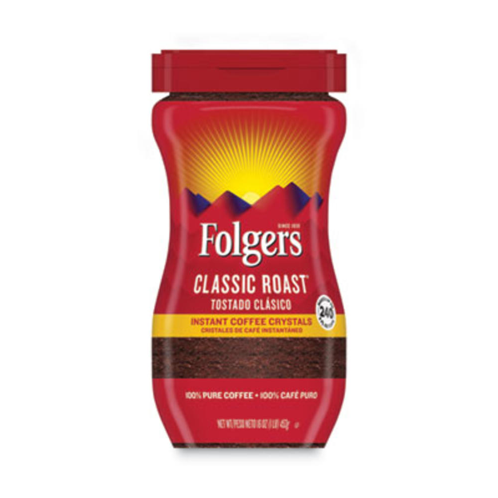 Folgers J.M. SMUCKER CO. 2550006922 Folgers® Instant Coffee Crystals, Classic Roast, 16oz Jar 2550006922