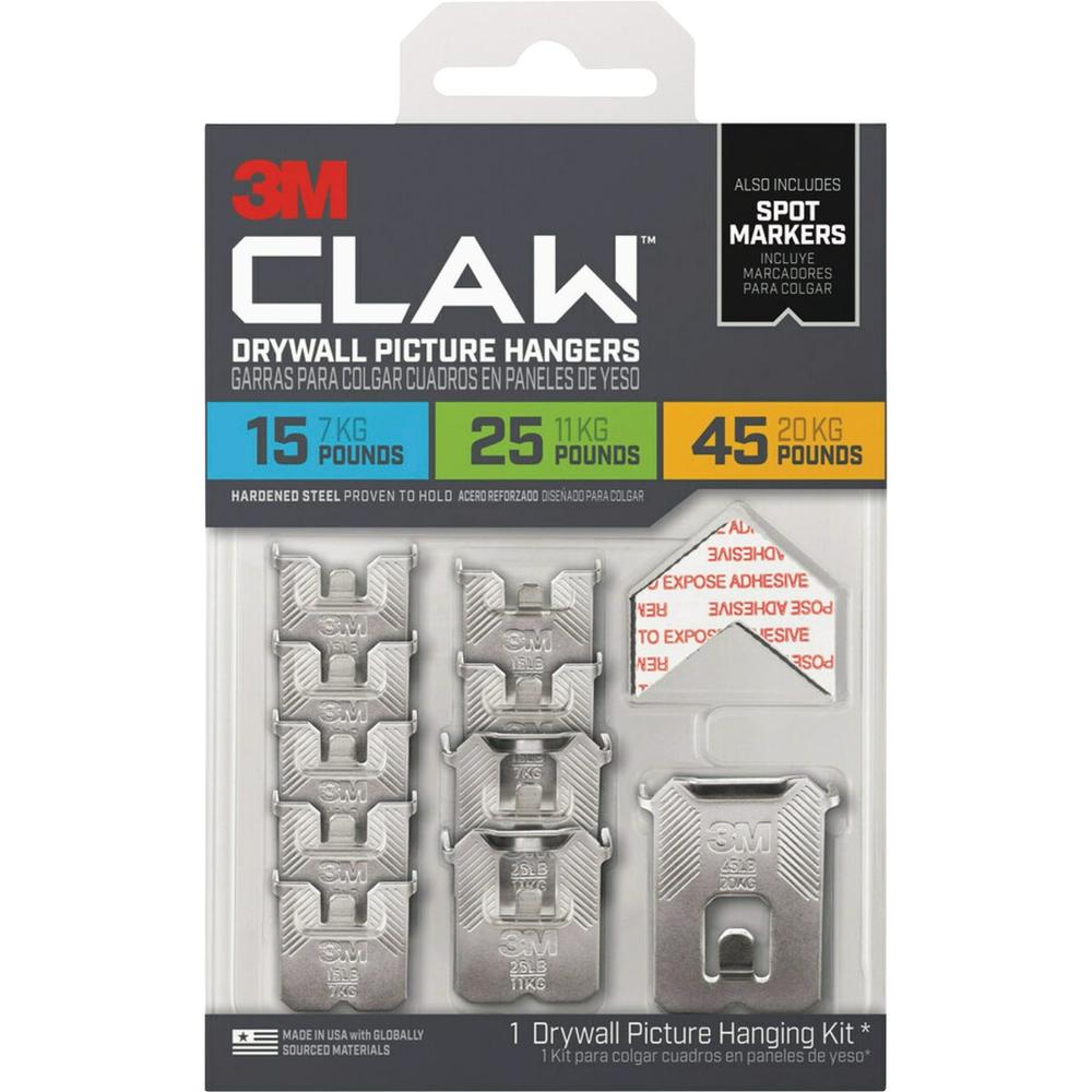 Claw 3M 3PHKITM-10ES 3M Claw Drywall Picture Hanger Variety Pack with Spot Markers 3PHKITM-10ES