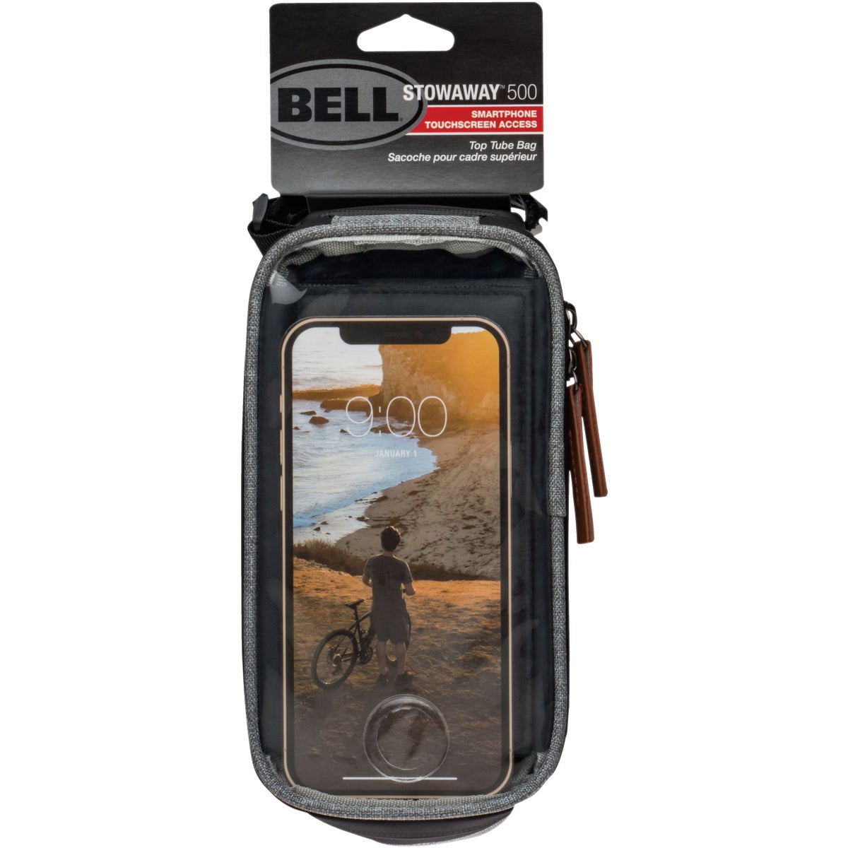 Bell Sports 7142574 Bell Stowaway 500 Top Tube Charcoal Bicycle Phone Holder 7142574