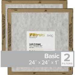 3M FPL12-2PK-24 3M Filtrete 24 In. x 24 In. x 1 In. Basic MPR Flat Panel Furnance Filter, (2-Pack) FPL12-2PK-24 Pack of 24