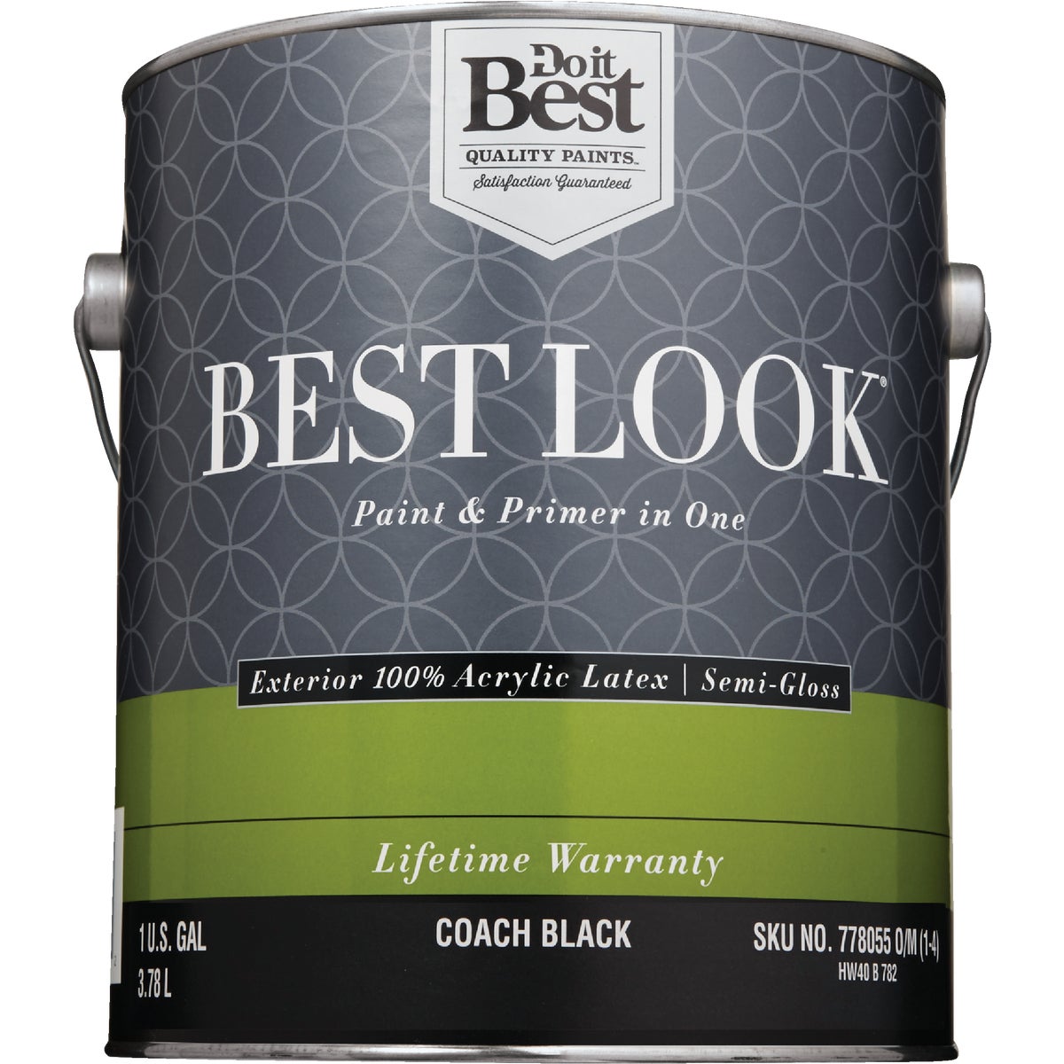 Best Look SIM Supply, Inc. HW40B0782-16 Best Look 100% Acrylic Latex Premium Paint & Primer In One Semi-Gloss Exterior House Paint, Coach