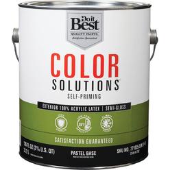 Color Solutions SIM Supply, Inc. CS49W0702-16 Do it Best Color Solutions 100% Acrylic Latex Self-Priming Semi-Gloss Exterior House Paint, Pastel