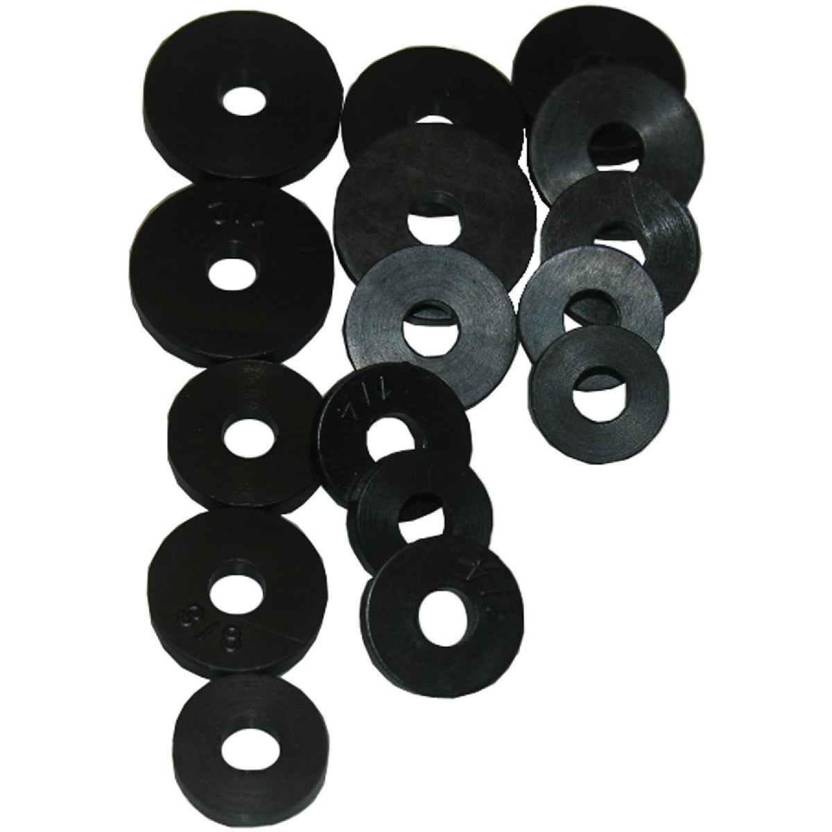 Lasco 02-1123 Lasco Assorted Black Assorted Flat Bibb Washers Faucet Washer (16 Ct.) 02-1123