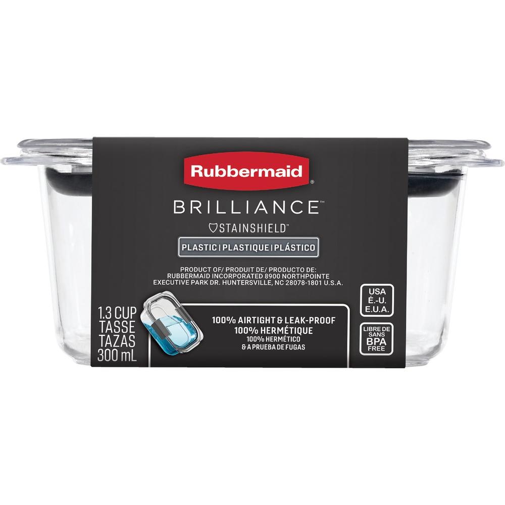 Brilliance Rubbermaid 2183408 Rubbermaid Brilliance 1.3 C. Clear Rectangle Food Storage Container 2183408