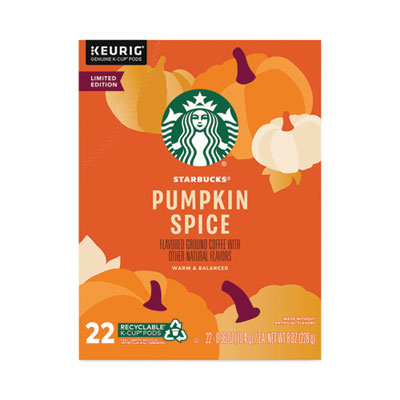 Starbucks KEURIG DR PEPPER 12412028 Starbucks® Pumpkin Spice Coffee, K-Cups, 22/Box, 4 Boxes/Carton 12412028