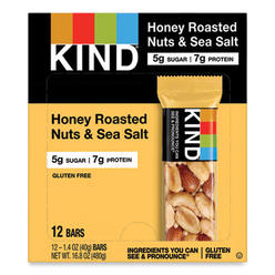 KIND LLC 19990 KIND Nuts And Spices Bar, Honey Roasted Nuts/sea Salt, 1.4 Oz Bar, 12/box 19990
