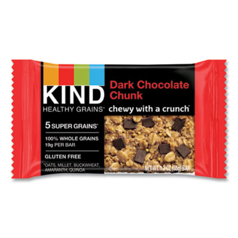 KIND LLC 18082 KIND Healthy Grains Bar, Dark Chocolate Chunk, 1.2 Oz, 12/box 18082