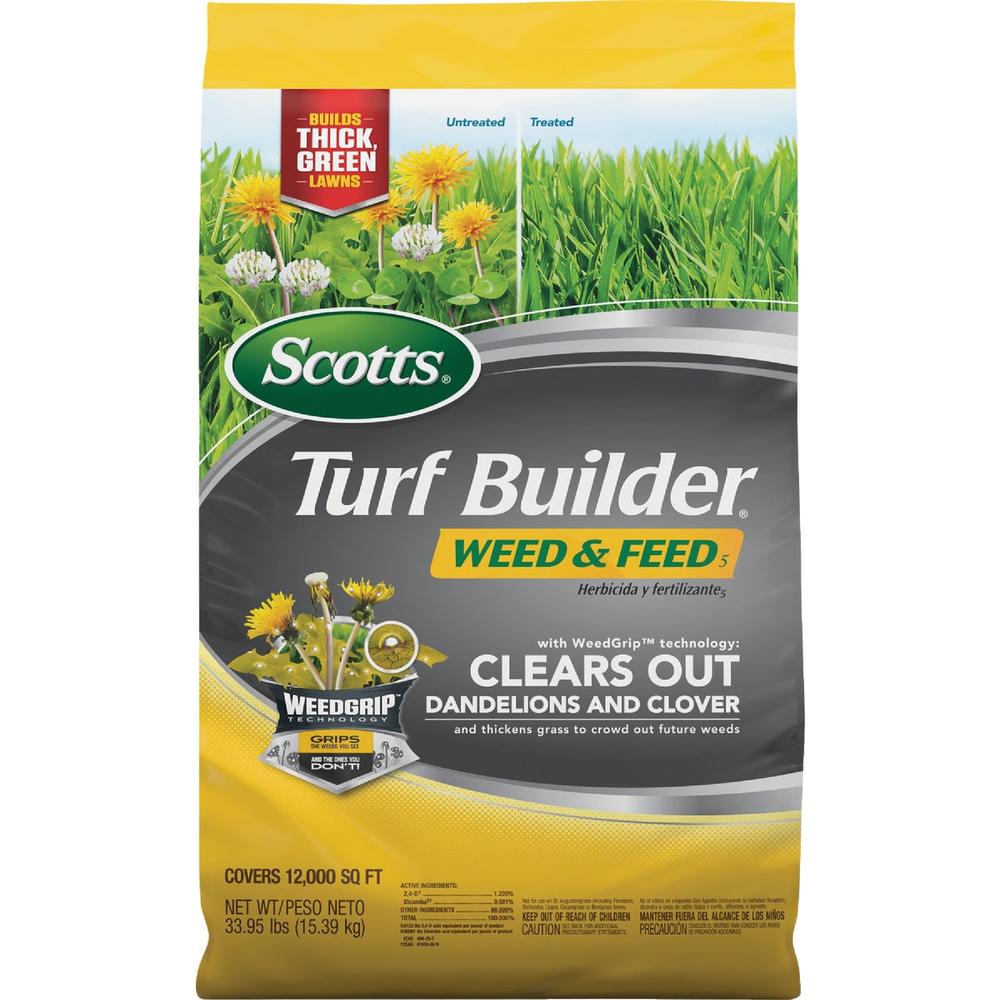 Turf Builder Scotts 25023 Scotts Turf Builder Weed & Feed 35.7 Lb. 12,000 Sq. Ft. Weed Killer Plus Lawn Fertilizer 25023