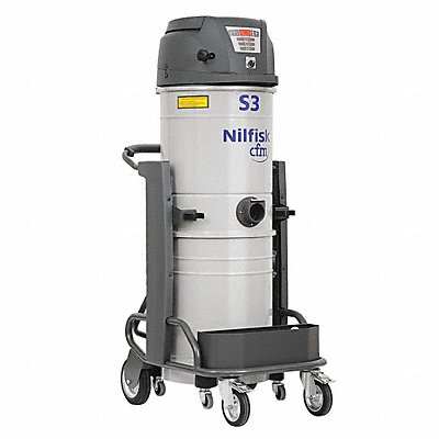Nilfisk 1-S3/50N1 Nilfisk Shop Vacuum: Corded, Dry, HEPA, 13 gal Tank Size, Steel, 2 3/4 in Vacuum Hose Dia., Intertek  1-S3/50N