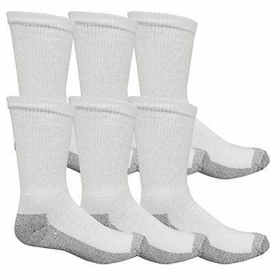 Fruit of the Loom M8000W6US-12 Socks: Crew, Men's, 6 to 12 Fits Shoe Size, White, Cotton, FRUIT OF THE LOOM, 10 to 13, 6 PK