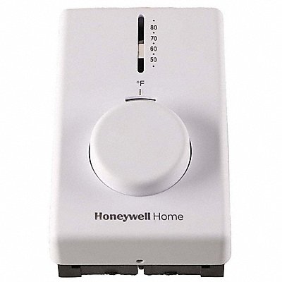 Honeywell Home T4398A1021 Honeywell Home Line Volt Mechanical Tstat: Electric Heating, Analog, Heat Only, 1 Heating Stages  T439