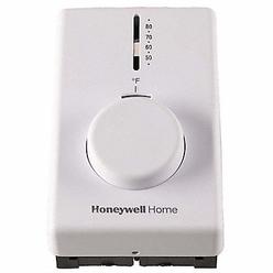 Honeywell Home T4398A1021 Honeywell Line Volt Mechanical Tstat: Electric Heating, Analog, Heat Only, 1 Heating Stages  T4398A102