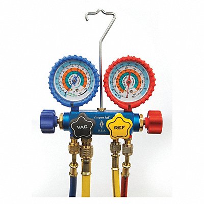 Imperial 651-C Imperial Mechanical Manifold Gauge Set: Mechanical Manifold Gauge Set, 4 Valves, R-134A/R-404A/R-507  651-C