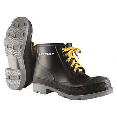Dunlop 8610433 Dunlop Rubber Boot: Defined Heel/Oil-Resistant Sole/Steel Toe/Waterproof, Rigid Steel, Black, DUNLOP, 1 PR  86104