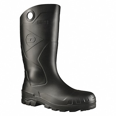 Dunlop 86775 Dunlop Rubber Boot: Defined Heel/Oil-Resistant Sole/Plain Toe/Waterproof, Flex, PVC, Black, DUNLOP, D, 1 PR  86775