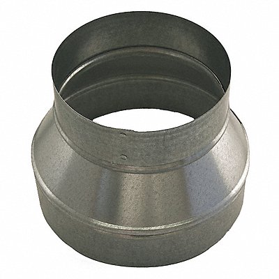 Greenseam GRR9P8PGA26 Greenseam Duct Reducer: Steel, For 9 in Dia, 6 in Lg, 9 in Inlet Dia, 8 in Outlet Dia, 26 ga Material Thic