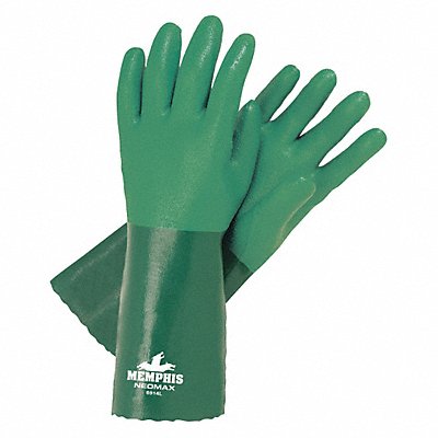 Mcr Safety 6914L Mcr Safety Chemical Resistant Gloves: 14 in Glove Lg, Grain, L Glove Size, Green, MCR Safety NeoMax 6914, 1 PR