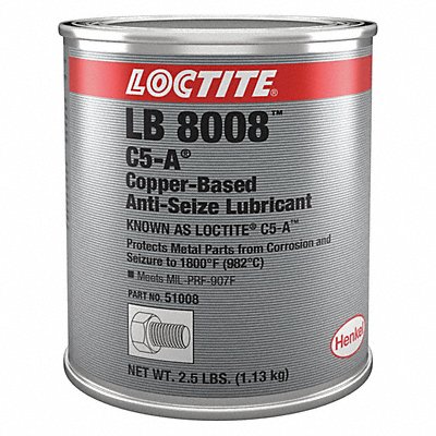 Loctite 234204 Loctite General Purpose Anti-Seize: 2.5 lb Container Size, Can, Copper, Graphite, LB 8008, -20° to 1800°F  234204