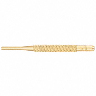 Starrett B565D Starrett Brass Drive Pin Punch: Non-Sparking, 5/32 in Tip Dia, 4 in Overall Lg, Round, Brass, Non-Sparking  B565D