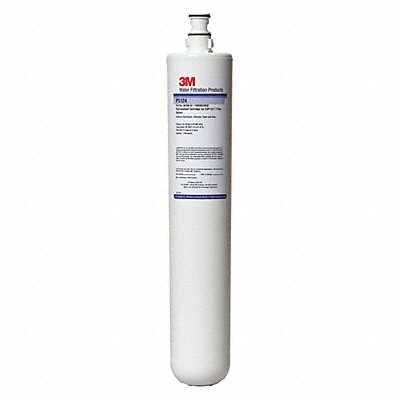 3m PS124 3m Quick Connect Filter: 5 micron, 0.5 gpm, 100 gal, 17 1/4 in Overall Ht, 3 1/4 in Dia  PS124